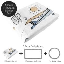 Sweet Jojo Designs Boy Baby Milestone Blanket Airplane Green And Blue