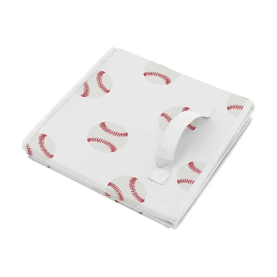 Sweet Jojo Designs Boy Fabric Storage Toy Bin Baseball Patch Red And White 5 Sweet Jojo Designs Boy Fabric Storage Toy Bin Baseball Patch Red And White - Image 3