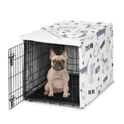 Sweet Jojo Designs Gender Neutral Unisex Dog Crate Kennel Cover 30in. Cartoon Puppy Grey Blue And White -Kids House GUEST 89e4f52b 0000 4d76 ae73 885c173e4c42
