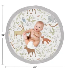 Sweet Jojo Designs Boy Or Girl Gender Neutral Unisex Baby Tummy Time Playmat Woodland Toile Grey Green And Taupe -Kids House GUEST 8c7e20b0 141a 4648 9943 59f0da8934f1
