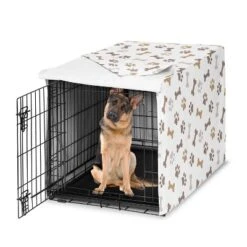 Sweet Jojo Designs Dog Crate Kennel Cover 48in. Paw And Bone Brown Grey And Taupe -Kids House GUEST 8f5dbfaa c514 466e a48b 948dff188018