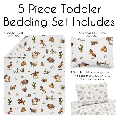 Sweet Jojo Designs Boy Toddler Bedding Set Country Western Taupe Brown And Cream 5pc 4 Sweet Jojo Designs Boy Toddler Bedding Set Country Western Taupe Brown And Cream 5pc - Image 2