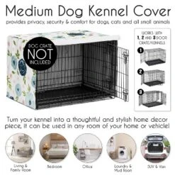 Sweet Jojo Designs Dog Crate Kennel Cover 36in. Watercolor Floral Navy Blue And Pink -Kids House GUEST 91866664 4ef0 4764 92cc 92025a66d3d0