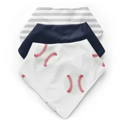 Sweet Jojo Designs Boy Fabric Baby Bibs Baseball Patch White Blue And Grey 3pc -Kids House GUEST 92dcdaa9 f478 41b4 b2cd 5cdccab7cd90