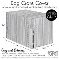 Sweet Jojo Designs Gender Neutral Unisex Dog Crate Kennel Cover 36in. Boho Jacquard White And Grey -Kids House GUEST 940048fe 419c 4fa6 9a25 c96ca1bbf866