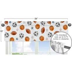 Sweet Jojo Designs Window Valance Treatment 54in. Watercolor Sports Theme Multicolor -Kids House GUEST 951e5da1 094c 41ea 9232 019433b2751e
