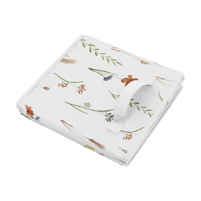 Sweet Jojo Designs Girl Fabric Storage Bins Set Watercolor Floral Garden Green Blue And Orange 5 Sweet Jojo Designs Girl Fabric Storage Bins Set Watercolor Floral Garden Green Blue And Orange - Image 3