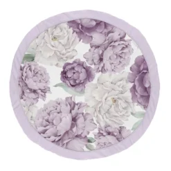 Sweet Jojo Designs Girl Baby Tummy Time Playmat Peony Floral Garden Purple And Ivory -Kids House GUEST 97aa8172 e909 410d a152 5d52f8dec5db