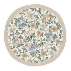 Sweet Jojo Designs Girl Baby Tummy Time Playmat Vintage Floral Blue Yellow And Beige -Kids House GUEST 98cdb02f 9aa9 4117 9f4b 1c554e8e6e7c