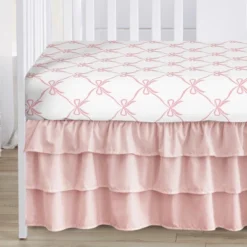 Sweet Jojo Designs Girl Baby Crib Bedding Set - Ballerina And Ballet Bows Pink And White 4pc -Kids House GUEST 993e95ba 5f05 46ec 9c3f 745fbd56d3f0