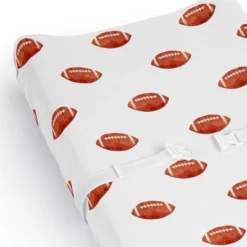 Sweet Jojo Designs Boy Changing Pad Sheet Football Brown And White -Kids House GUEST 99a8a70a 2496 4347 830d 2bb0347b8dd6
