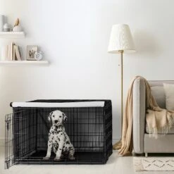 Sweet Jojo Designs Dog Crate Kennel Cover 36in. Boho Hatch Black And White