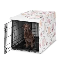 Sweet Jojo Designs Dog Crate Kennel Cover 42in. Watercolor Floral Pink And Grey -Kids House GUEST a0d90ab9 51ef 4964 8f3d 9605608dfda5