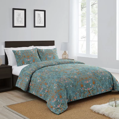 Sweet Jojo Designs King Duvet Cover And Shams Set Boho Floral Wildflower Blue And Orange 3pc 3 Sweet Jojo Designs King Duvet Cover And Shams Set Boho Floral Wildflower Blue And Orange 3pc