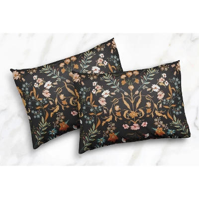 Sweet Jojo Designs Queen Duvet Cover And Shams Set Boho Floral Wildflower Black And Orange 3pc 4 Sweet Jojo Designs Queen Duvet Cover And Shams Set Boho Floral Wildflower Black And Orange 3pc - Image 2
