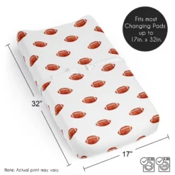 Sweet Jojo Designs Boy Changing Pad Sheet Football Brown And White -Kids House GUEST aa849ac1 87f8 481b a999 21f774b54f6e