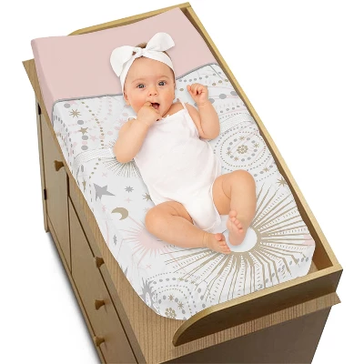 Sweet Jojo Designs Girl Changing Pad Cover Celestial Pink And Gold 4 Sweet Jojo Designs Girl Changing Pad Cover Celestial Pink And Gold - Image 2