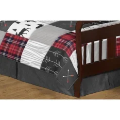 Sweet Jojo Designs Boy Toddler Bedding Set Rustic Patch Red Black And Grey 5pc -Kids House GUEST afd9beac 8cd4 44fc 97ba 3a59bef7e03a