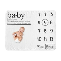 Sweet Jojo Designs Gender Neutral Unisex Baby Milestone Blanket Dictionary Black And White -Kids House GUEST b44cccb5 417f 43e6 8abf 89169af53f5c