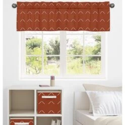 Sweet Jojo Designs Window Valance Treatment 54in. Diamond Tuft Orange And Ivory