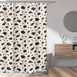 Sweet Jojo Designs Gender Neutral Unisex Shower Curtain 72in.x72in. Wild West Cowboy Ivory And Brown