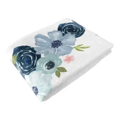 Sweet Jojo Designs Girl Baby Milestone Blanket Watercolor Floral Blue Green And Pink -Kids House GUEST b66a26c2 cfda 4c7e bcac 98cdbdb50e09