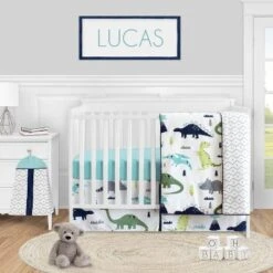 Sweet Jojo Designs Musical Crib Mobile - Blue & Green Mod Dino