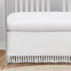 Sweet Jojo Designs Girl Baby Crib Bed Skirt Bohemian Collection Solid White -Kids House GUEST b98dc43c 5e4b 4320 915e 8db7168116d1
