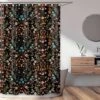 Sweet Jojo Designs Shower Curtain 72in.x72in. Boho Floral Wildflower Black And Orange -Kids House GUEST bcafcbd1 d3af 4f85 a527 e92cde19ccac