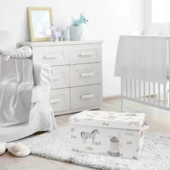 Sweet Jojo Designs Boy Or Girl Gender Neutral Unisex Fabric Storage Toy Bin Farm Animals Multicolor