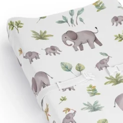 Sweet Jojo Designs Gender Neutral Unisex Changing Pad Sheet Watercolor Elephants Grey Green And Blue -Kids House GUEST bf0ca879 f620 48be aa14 9c01e59ab234