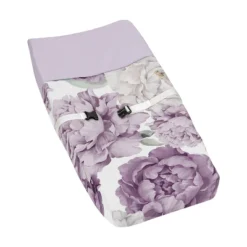Sweet Jojo Designs Girl Changing Pad Cover Peony Floral Garden Purple And Ivory -Kids House GUEST bfedcfdc e161 4700 938a 227e9c297c64