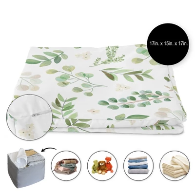 Sweet Jojo Designs Boy Girl Gender Neutral Unstuffed Fabric Ottoman Pouf Cover Decorative Storage Botanical Leaf Green And White Insert Not Included 3 Sweet Jojo Designs Boy Girl Gender Neutral Unstuffed Fabric Ottoman Pouf Cover Decorative Storage Botanical Leaf Green And White Insert Not Included