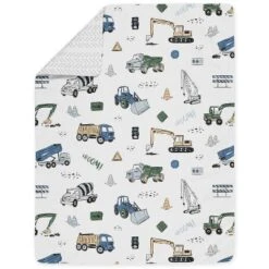Sweet Jojo Designs Boy Toddler Bedding Set Construction Truck Green Blue And Grey 5pc. -Kids House GUEST c1f42948 1712 4dcc 9f74 60542312c047