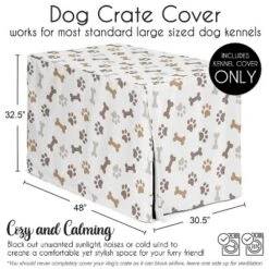 Sweet Jojo Designs Dog Crate Kennel Cover 48in. Paw And Bone Brown Grey And Taupe -Kids House GUEST c236fcd6 6cd0 4a97 9e23 33a4e948f0a4