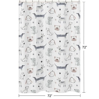 Sweet Jojo Designs Boy, Girl, Unisex/Gender Neutral Shower Curtain 72in.x72in. Cartoon Puppy Grey Taupe And Blue 6 Sweet Jojo Designs Boy, Girl, Unisex/Gender Neutral Shower Curtain 72in.x72in. Cartoon Puppy Grey Taupe And Blue - Image 4
