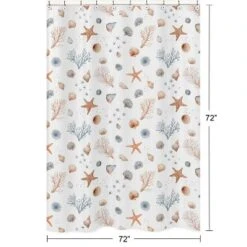 Sweet Jojo Designs Boy, Girl, Unisex/Gender Neutral Shower Curtain 72in.x72in. Seashells Multicolor 11 Sweet Jojo Designs Boy, Girl, Unisex/Gender Neutral Shower Curtain 72in.x72in. Seashells Multicolor -Kids House GUEST c5ee9184 ac3b 4717 b942 3b93831db978