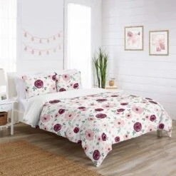 Watercolor Floral Bedding Set Burgundy Wine/Pink - Sweet Jojo Designs -Kids House GUEST c7070ef5 b7fb 43cf a6fc dfbfa5d15407