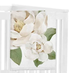 Sweet Jojo Designs Girl Baby Milestone Blanket Watercolor Magnolia Green And Ivory