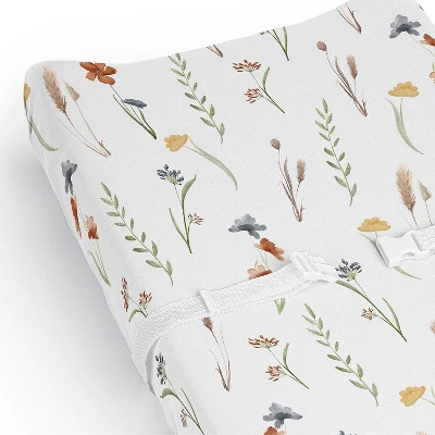 Sweet Jojo Designs Girl Changing Pad Sheet Watercolor Floral Garden Green Blue And Orange 5 Sweet Jojo Designs Girl Changing Pad Sheet Watercolor Floral Garden Green Blue And Orange - Image 3