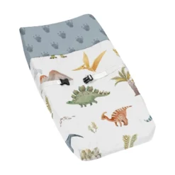 Sweet Jojo Designs Boy Changing Pad Cover Watercolor Dinosaur Dino Multicolor -Kids House GUEST c9654d73 b053 4666 bd1f 10756a179aac