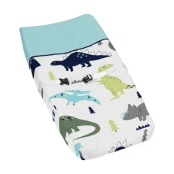 Sweet Jojo Designs Boy Changing Pad Cover Mod Dinosaur Blue And Green -Kids House GUEST c99de06f 0716 47fa a1d2 4dc32cbacf07