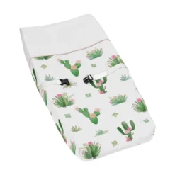Sweet Jojo Designs Girl Changing Pad Cover Cactus Floral Green Pink And White -Kids House GUEST c9aef24d 110b 4d75 bb75 49d410112633