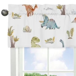 Sweet Jojo Designs Window Valance Treatment 54in. Watercolor Dinosaur Dino Multicolor -Kids House GUEST ca4e2973 b904 4f84 b483 b4fa12429783