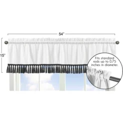 Sweet Jojo Designs Window Valance Treatment 54in. Boho Stitch Black And White -Kids House GUEST cbb049d4 1ebf 4068 a08e 6301b971cc6a