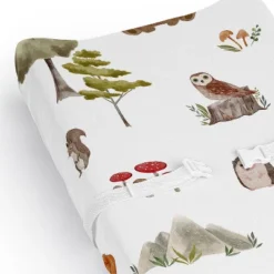 Sweet Jojo Designs Boy Girl Gender Neutral Unisex Changing Pad Sheet Watercolor Woodland Forest Animals Orange Green And Brown -Kids House GUEST cdc2dd22 c0c5 4952 991d 99b328c6edc7