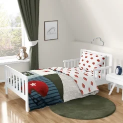 Sweet Jojo Designs Boy Toddler Bedding Set Football Green Brown And Red 5pc -Kids House GUEST cfeb00e9 07b0 4ae8 bd19 8c8139762afb