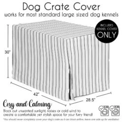 Sweet Jojo Designs Dog Crate Kennel Cover 42in. Stripe White And Grey -Kids House GUEST d0f8c670 17b9 4acd 9518 e4407c09dd3e