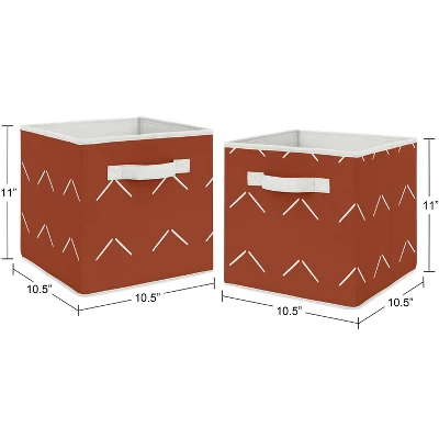 Sweet Jojo Designs Boy Or Girl Gender Neutral Unisex Set Of 2 Kids' Decorative Fabric Storage Bins Orange Diamond Tuft Orange And Ivory 4 Sweet Jojo Designs Boy Or Girl Gender Neutral Unisex Set Of 2 Kids' Decorative Fabric Storage Bins Orange Diamond Tuft Orange And Ivory - Image 2