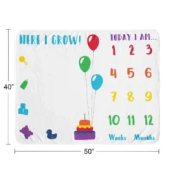 Sweet Jojo Designs Gender Neutral Unisex Baby Milestone Blanket Here I Grow Multicolor -Kids House GUEST d5e559bb 1eec 402a 8b4d c74379b16ebb